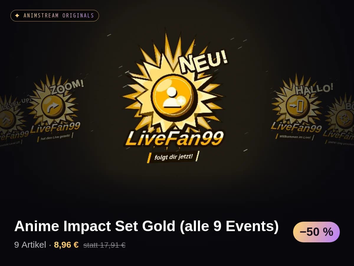Anime Impact Set Gold (alle 9 Events)