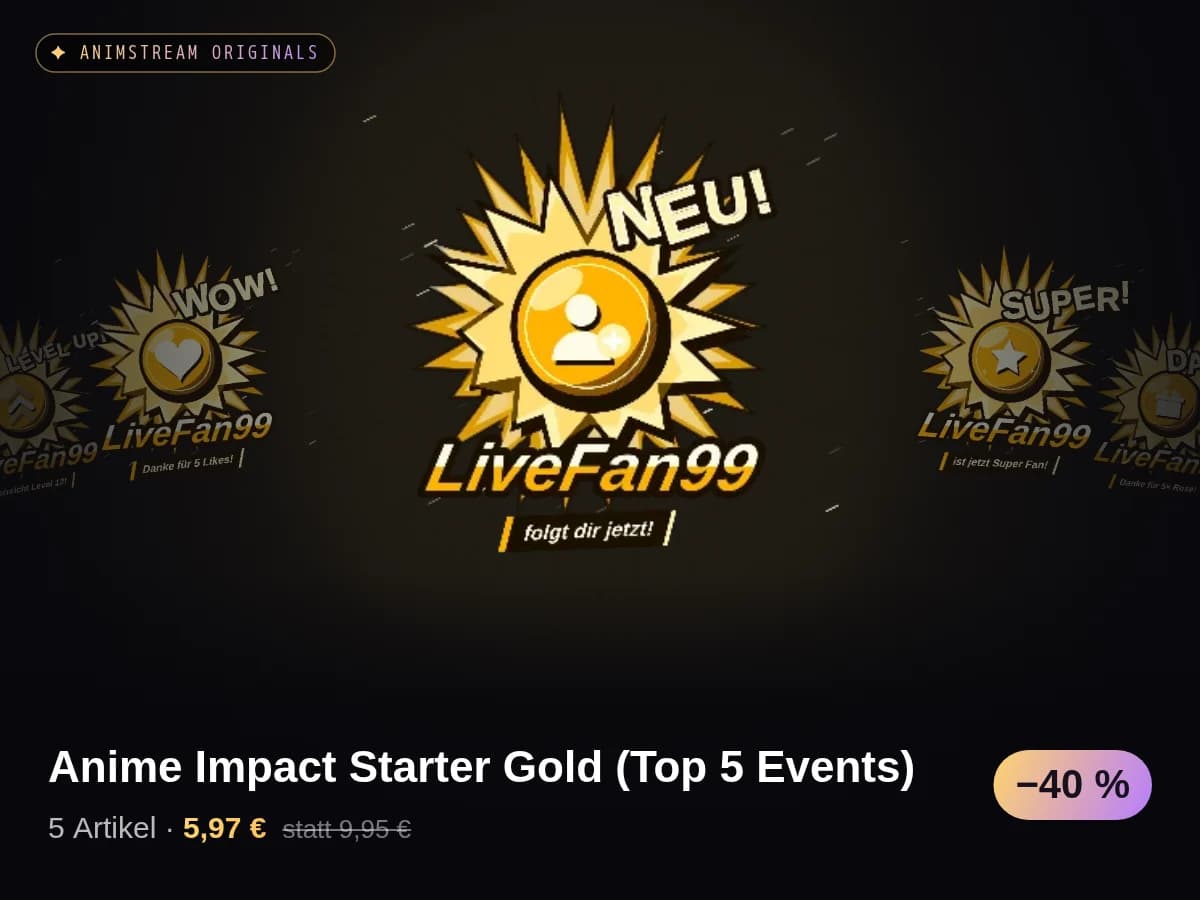 Anime Impact Starter Gold (Top 5 Events)