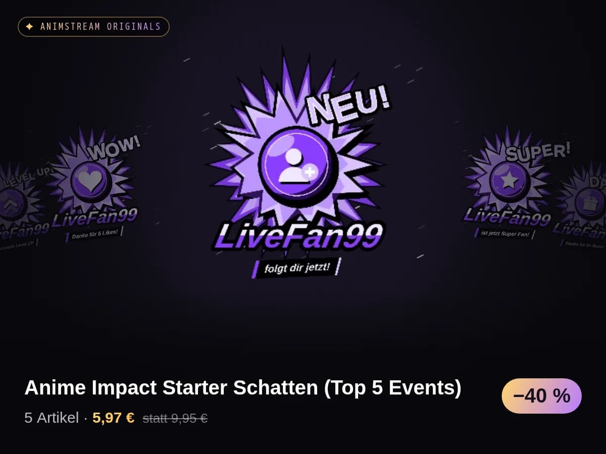 Anime Impact Starter Schatten (Top 5 Events)