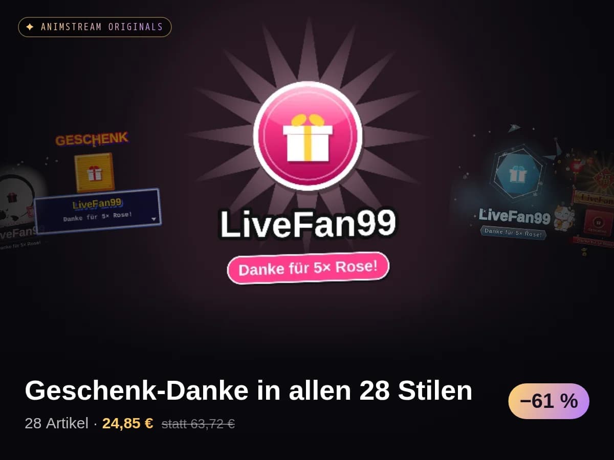 Geschenk-Danke in allen 28 Stilen