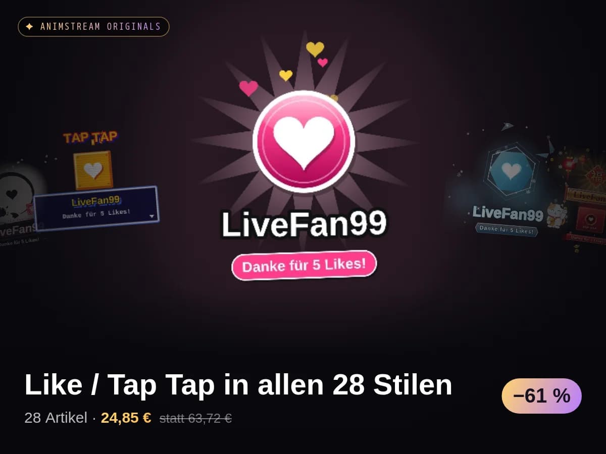 Like / Tap Tap in allen 28 Stilen