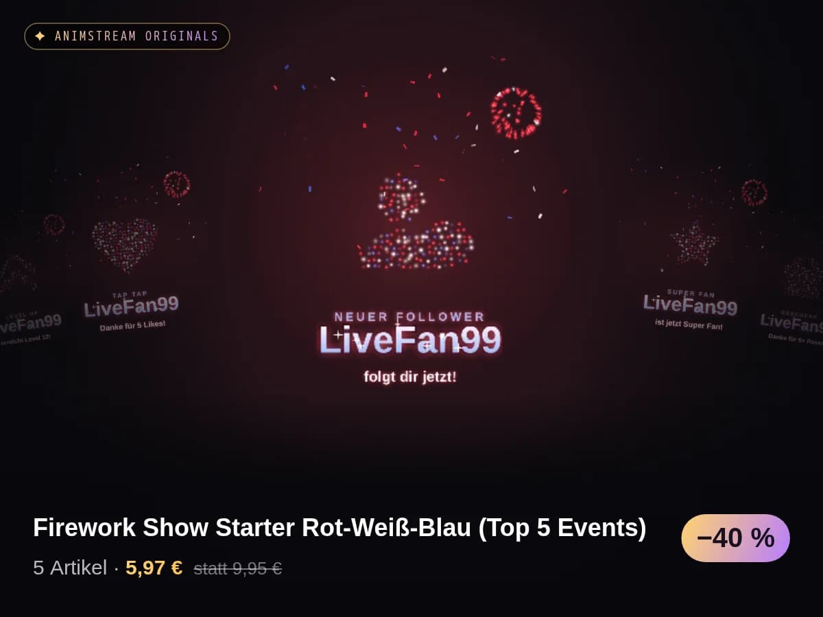 Firework Show Starter Rot-Weiß-Blau (Top 5 Events)