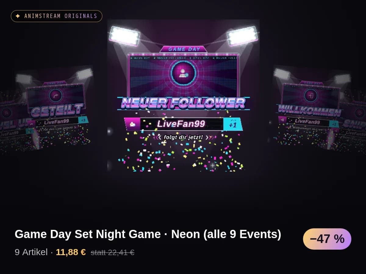 Game Day Set Night Game · Neon (alle 9 Events)