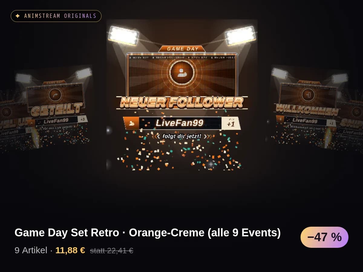 Game Day Set Retro · Orange-Creme (alle 9 Events)