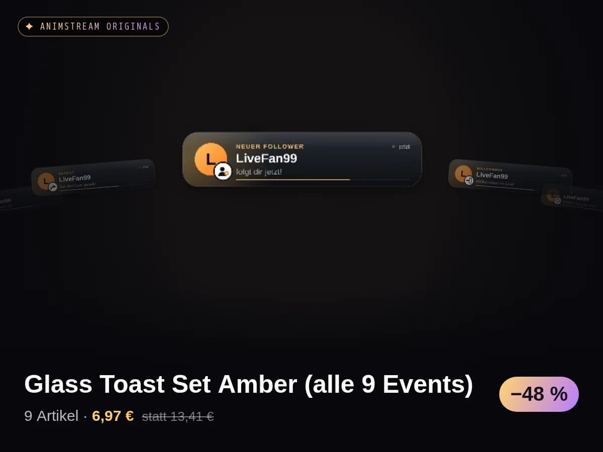 Glass Toast Set Amber (alle 9 Events)