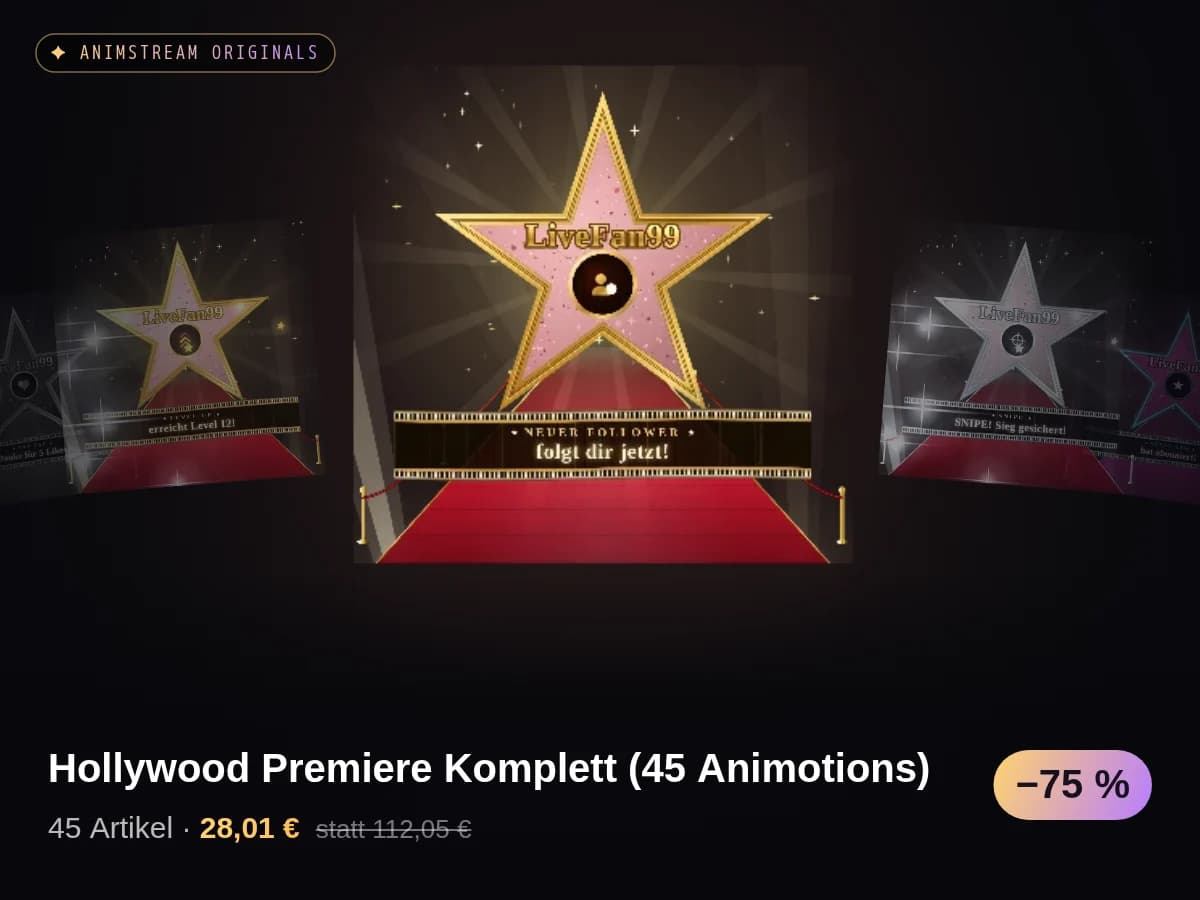 Hollywood Premiere Komplett (45 Animotions)