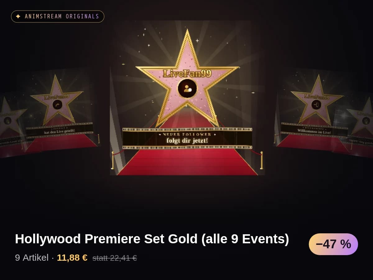 Hollywood Premiere Set Gold (alle 9 Events)