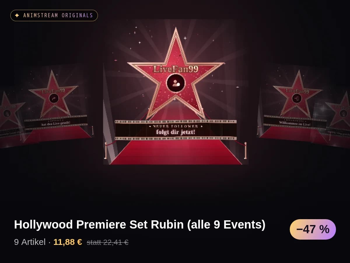 Hollywood Premiere Set Rubin (alle 9 Events)
