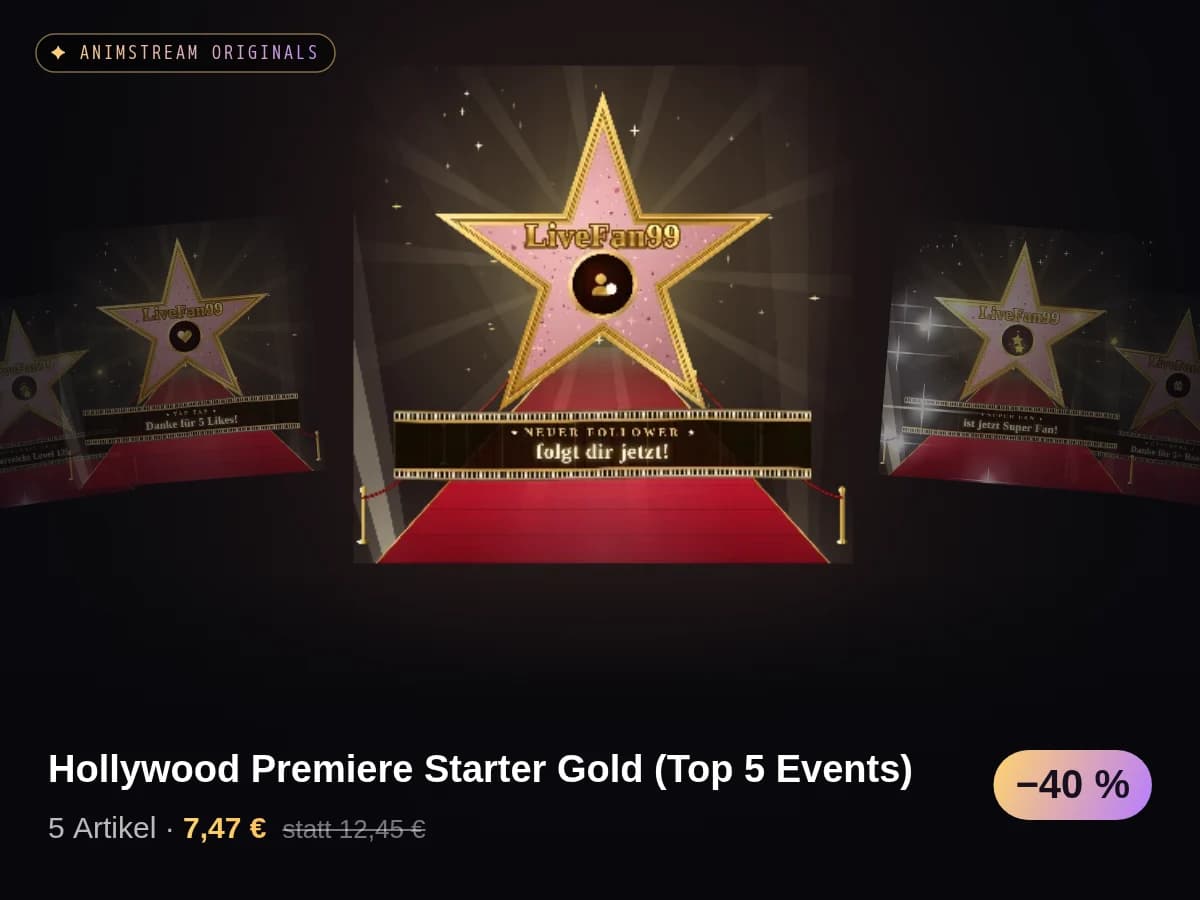 Hollywood Premiere Starter Gold (Top 5 Events)