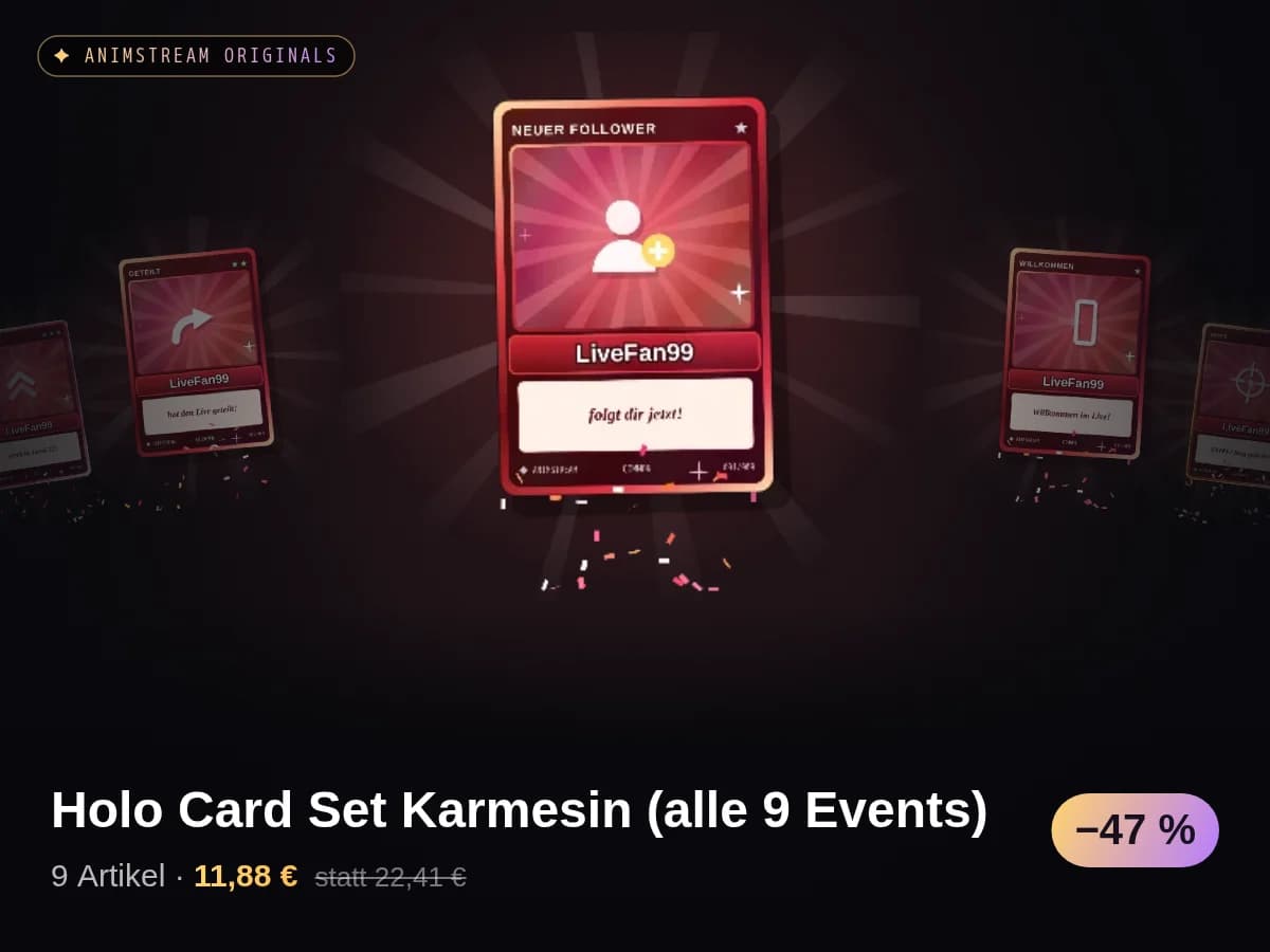 Holo Card Set Karmesin (alle 9 Events)