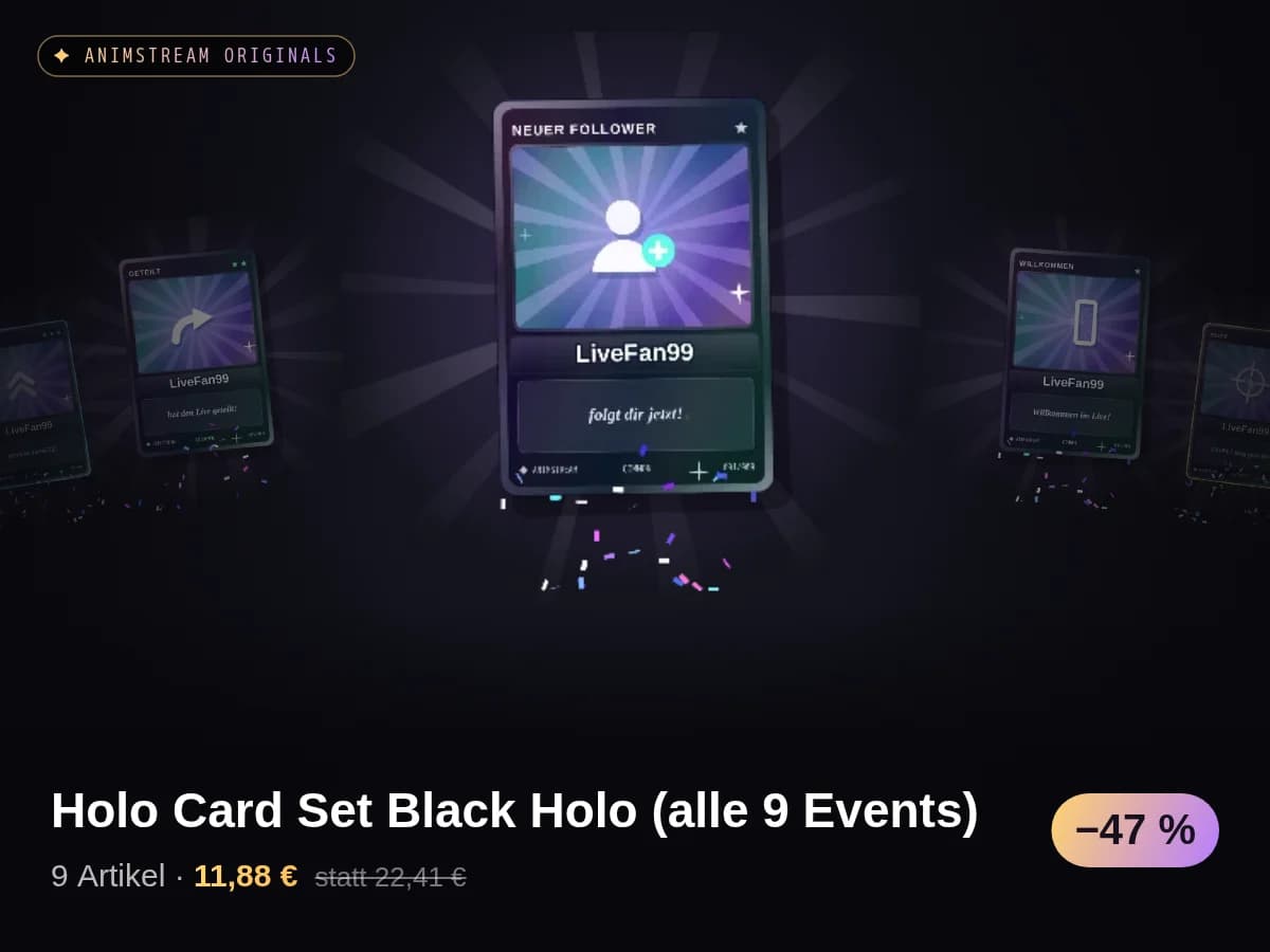 Holo Card Set Black Holo (alle 9 Events)