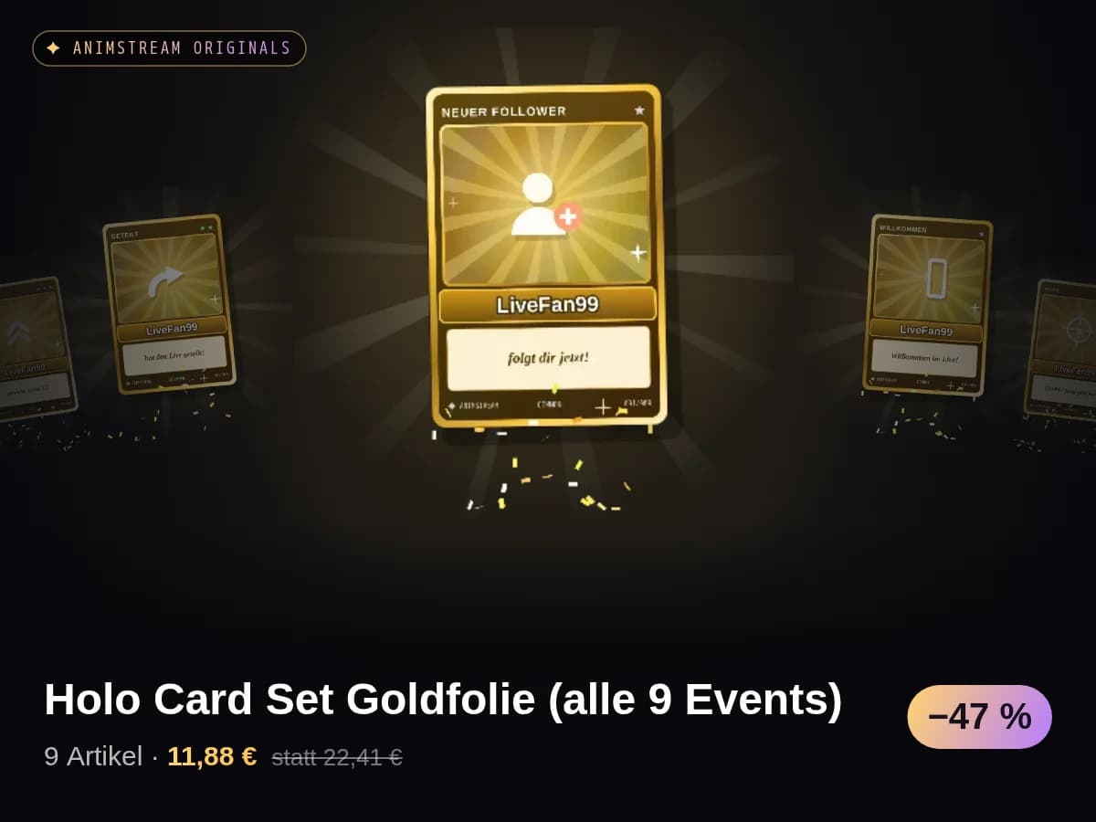 Holo Card Set Goldfolie (alle 9 Events)