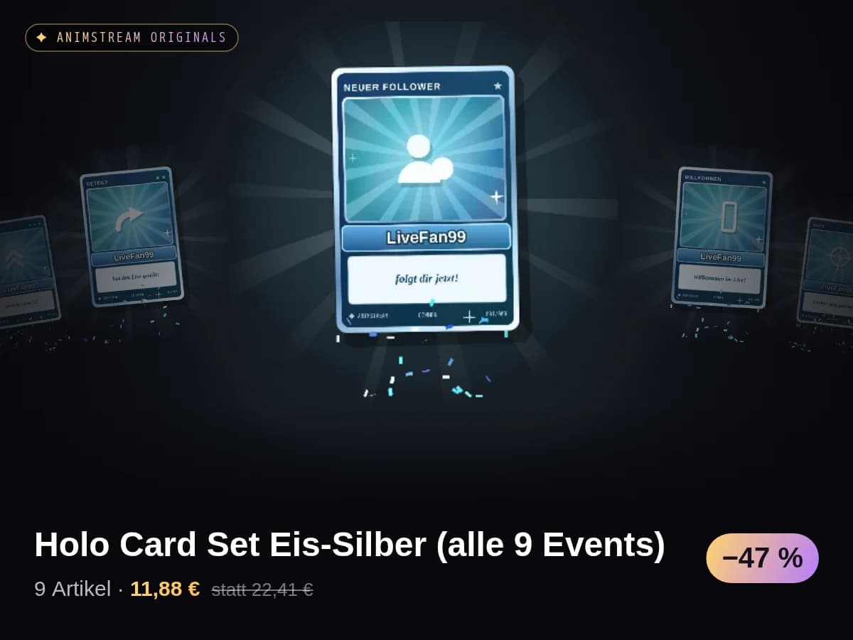 Holo Card Set Eis-Silber (alle 9 Events)