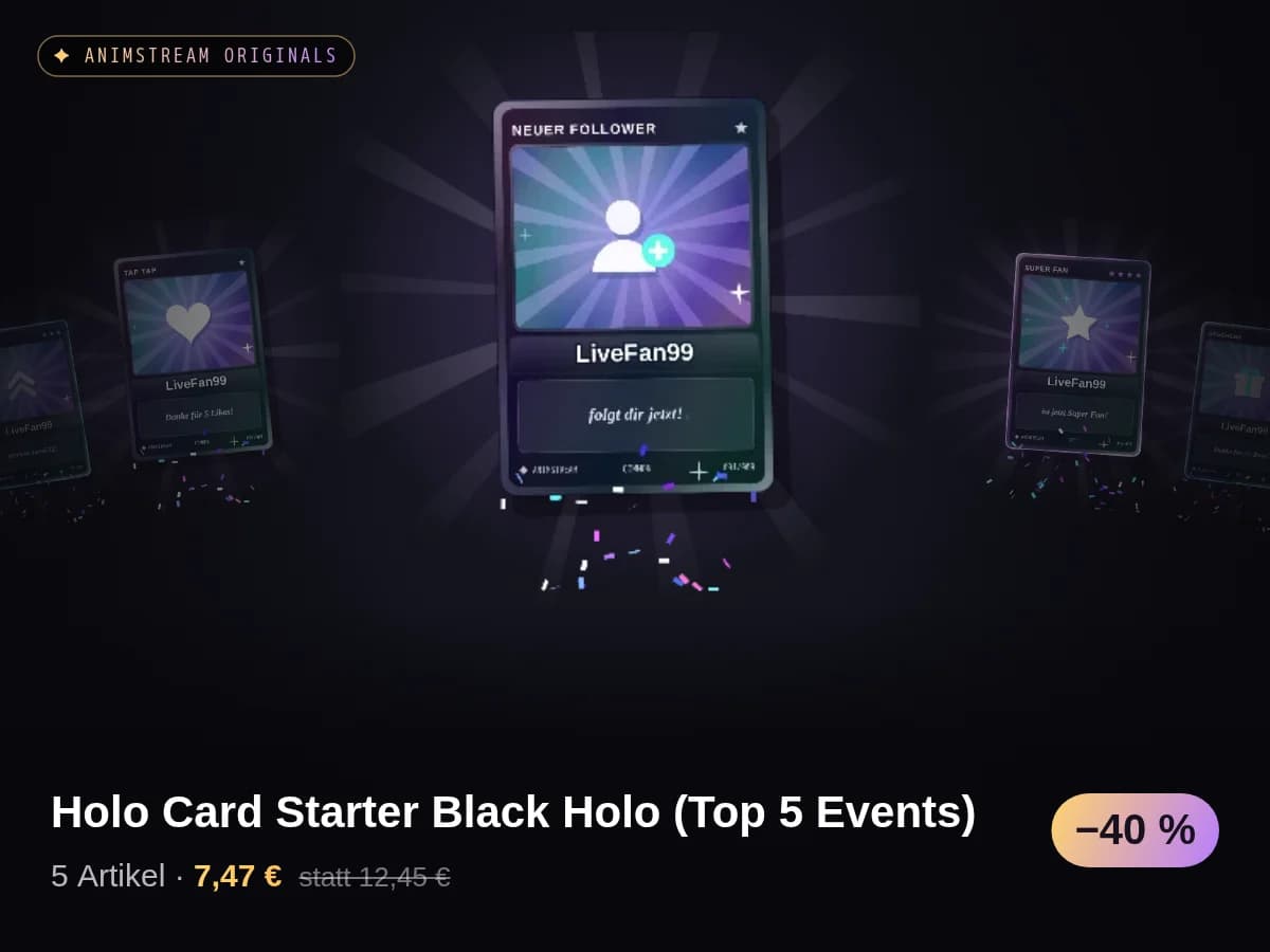 Holo Card Starter Black Holo (Top 5 Events)