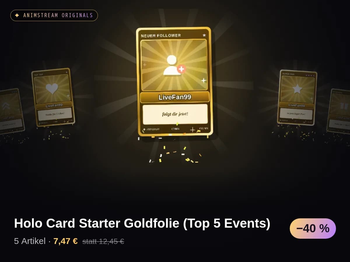 Holo Card Starter Goldfolie (Top 5 Events)