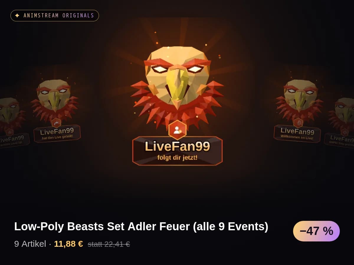 Low-Poly Beasts Set Adler Feuer (alle 9 Events)