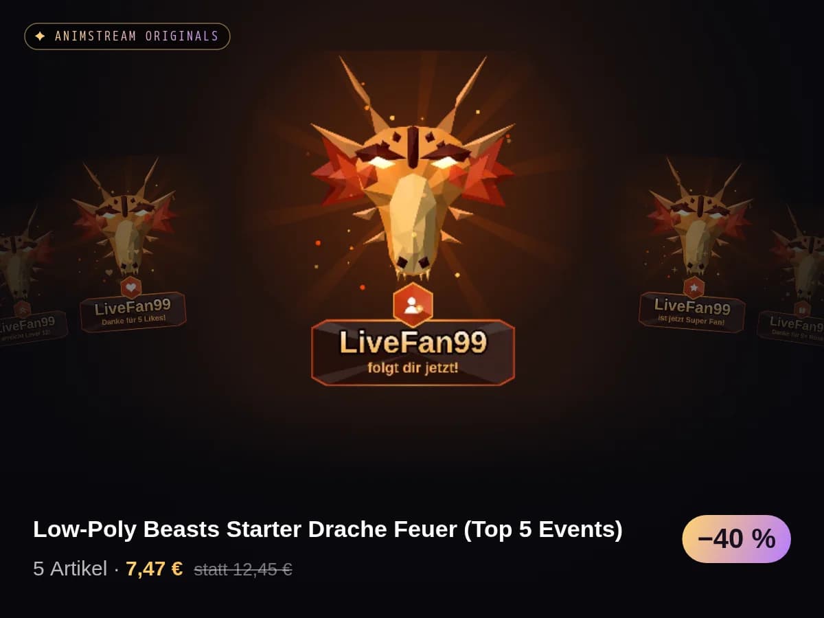 Low-Poly Beasts Starter Drache Feuer (Top 5 Events)