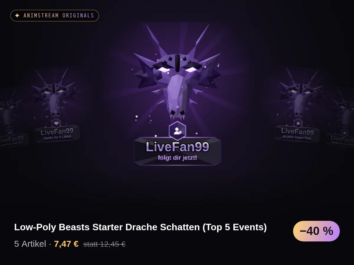 Low-Poly Beasts Starter Drache Schatten (Top 5 Events)