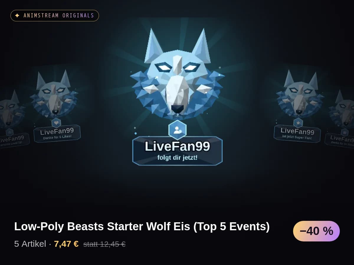 Low-Poly Beasts Starter Wolf Eis (Top 5 Events)