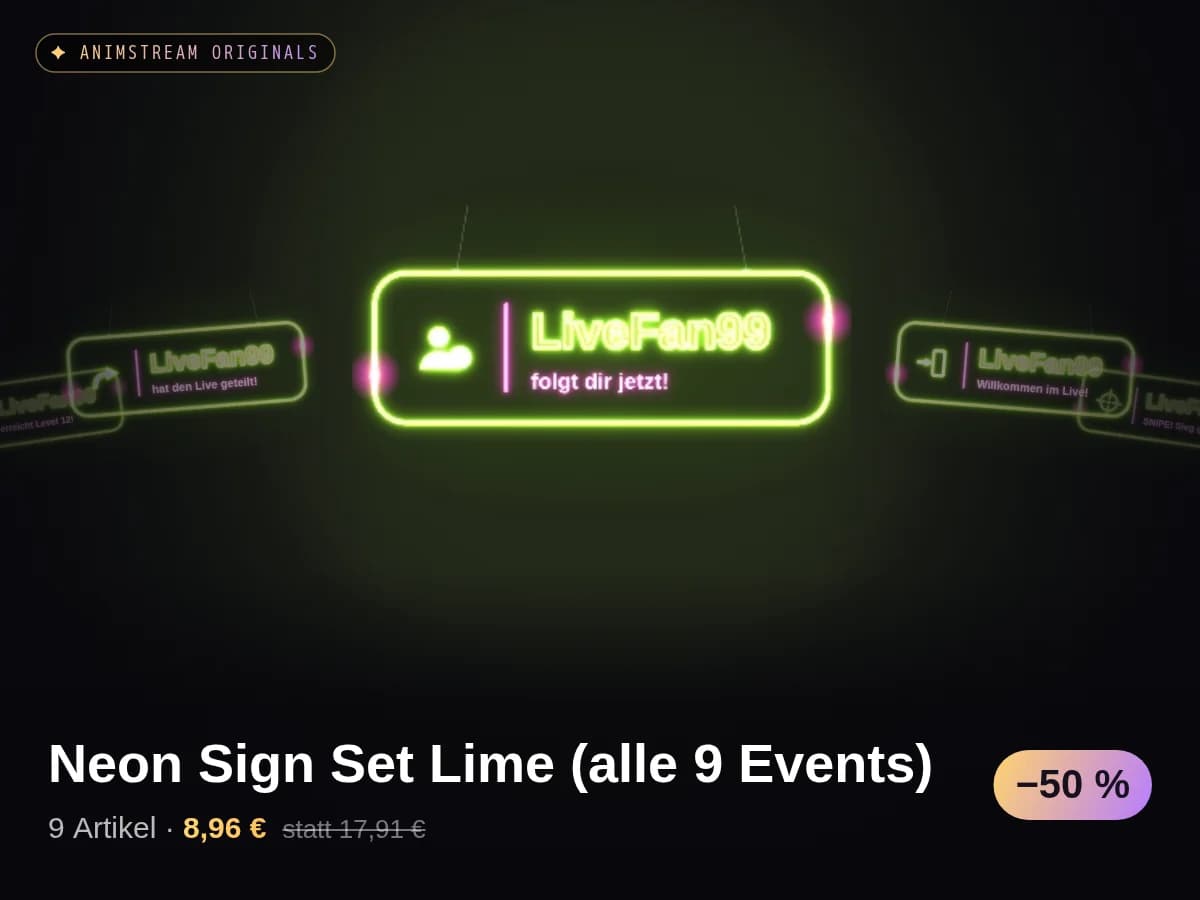 Neon Sign Set Lime (alle 9 Events)