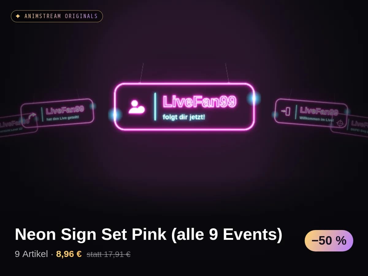 Neon Sign Set Pink (alle 9 Events)