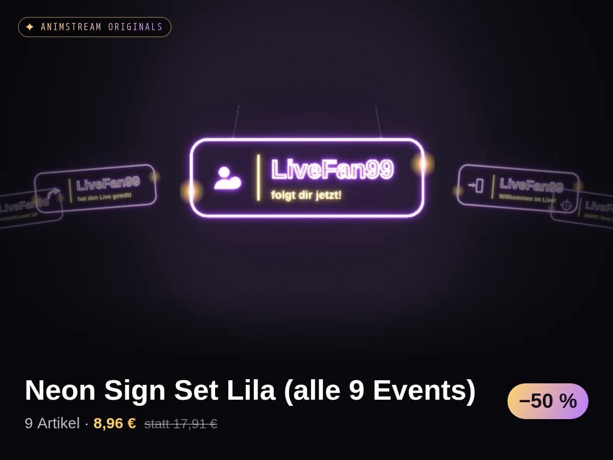 Neon Sign Set Lila (alle 9 Events)
