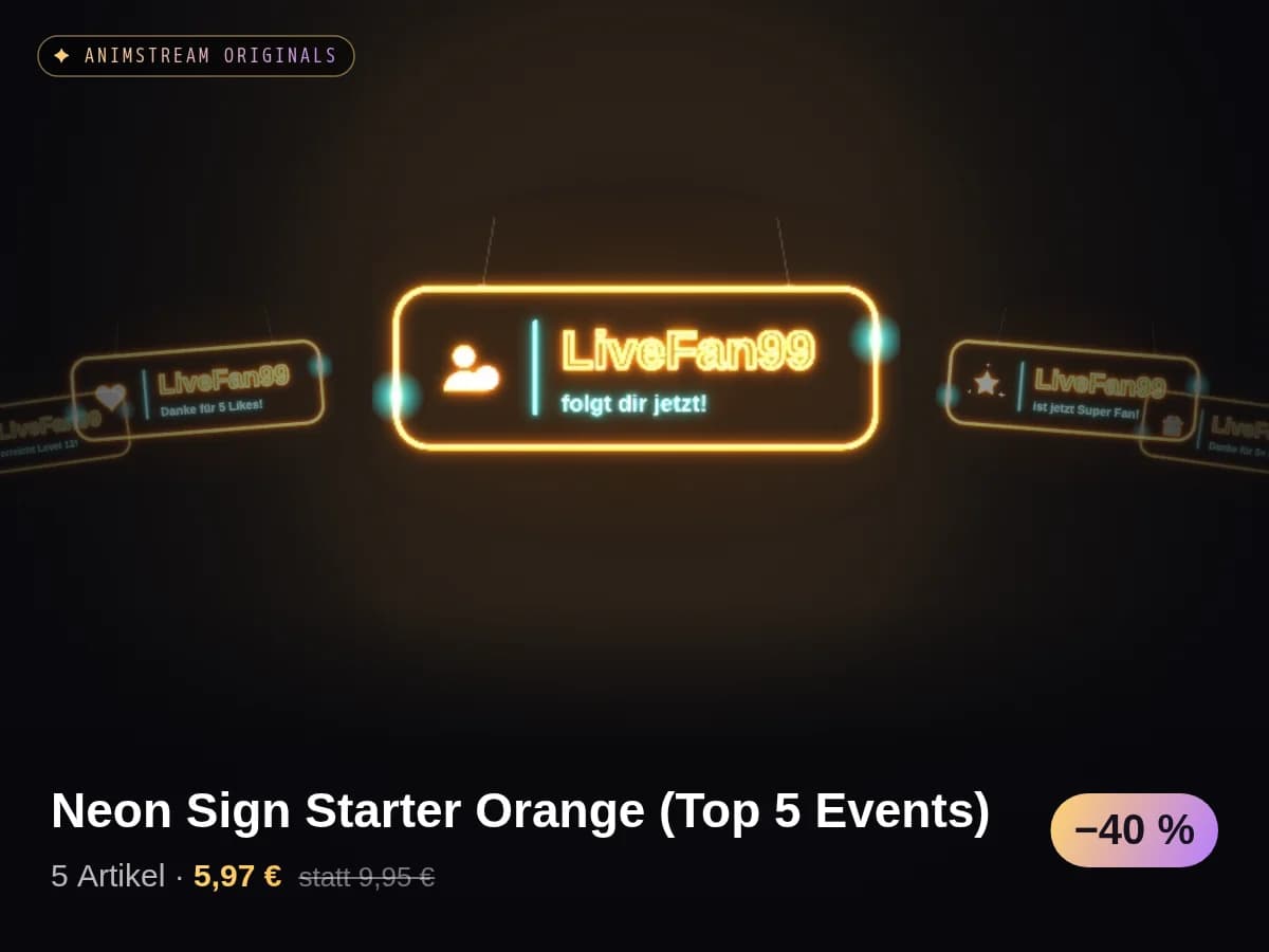 Neon Sign Starter Orange (Top 5 Events)