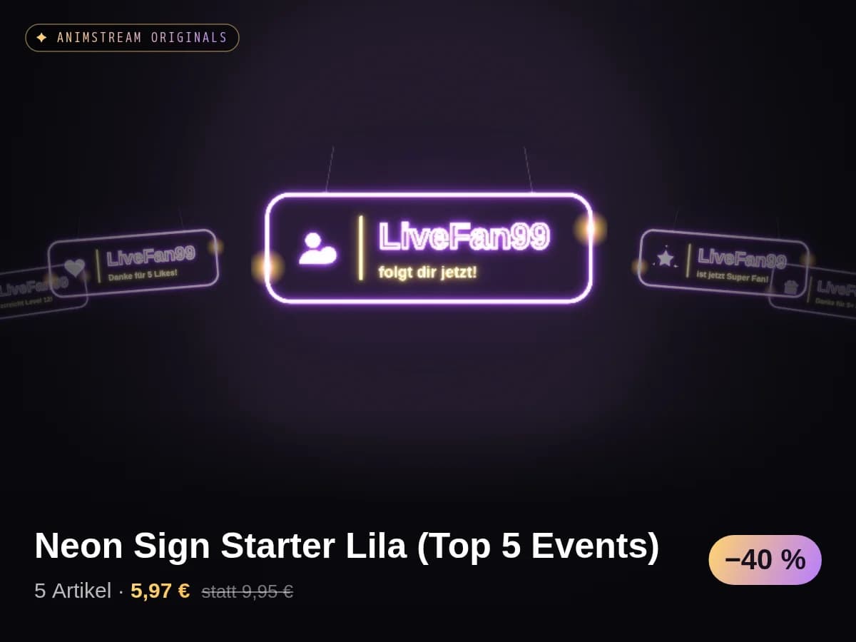 Neon Sign Starter Lila (Top 5 Events)