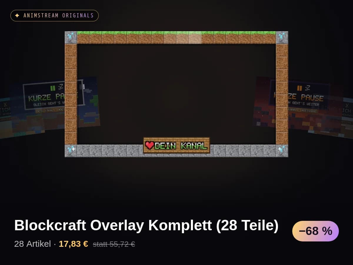 Blockcraft Overlay Komplett (28 Teile)