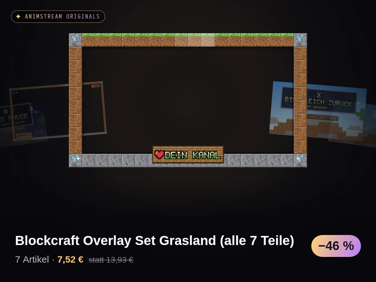 Blockcraft Overlay Set Grasland (alle 7 Teile)