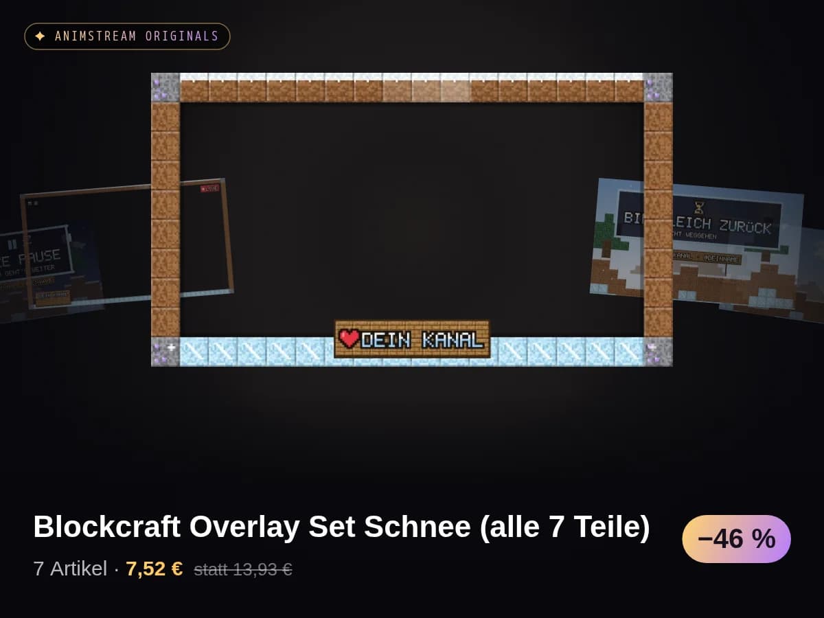 Blockcraft Overlay Set Schnee (alle 7 Teile)