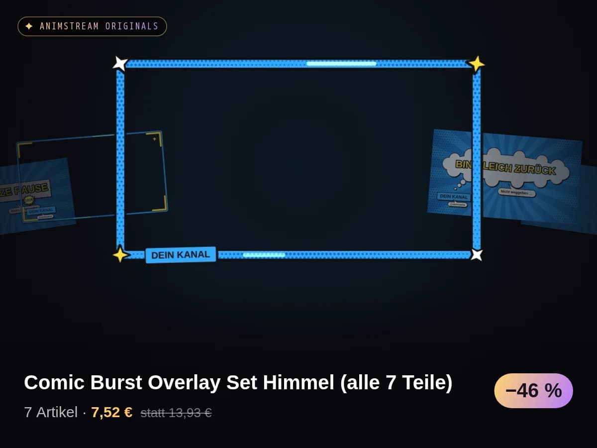 Comic Burst Overlay Set Himmel (alle 7 Teile)