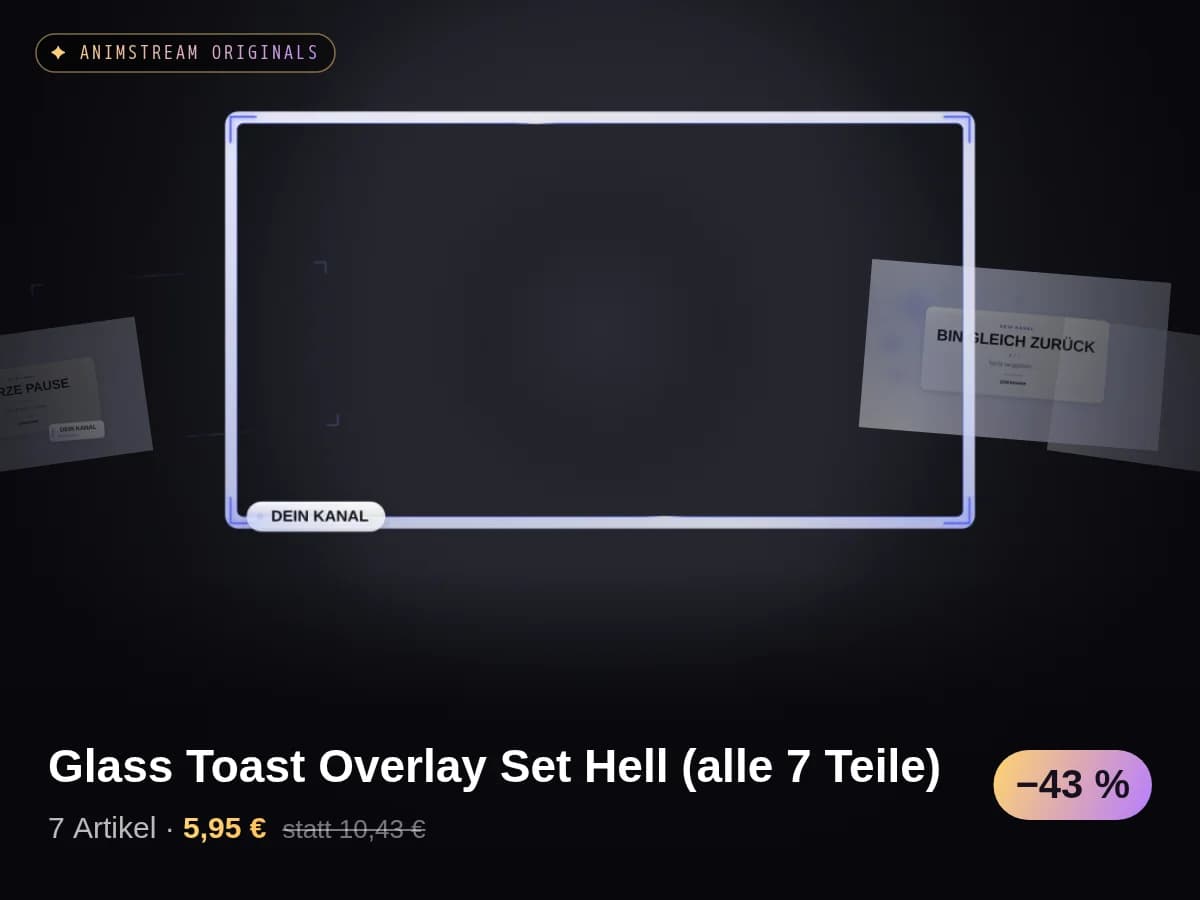 Glass Toast Overlay Set Hell (alle 7 Teile)