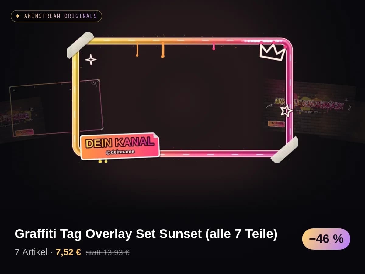 Graffiti Tag Overlay Set Sunset (alle 7 Teile)