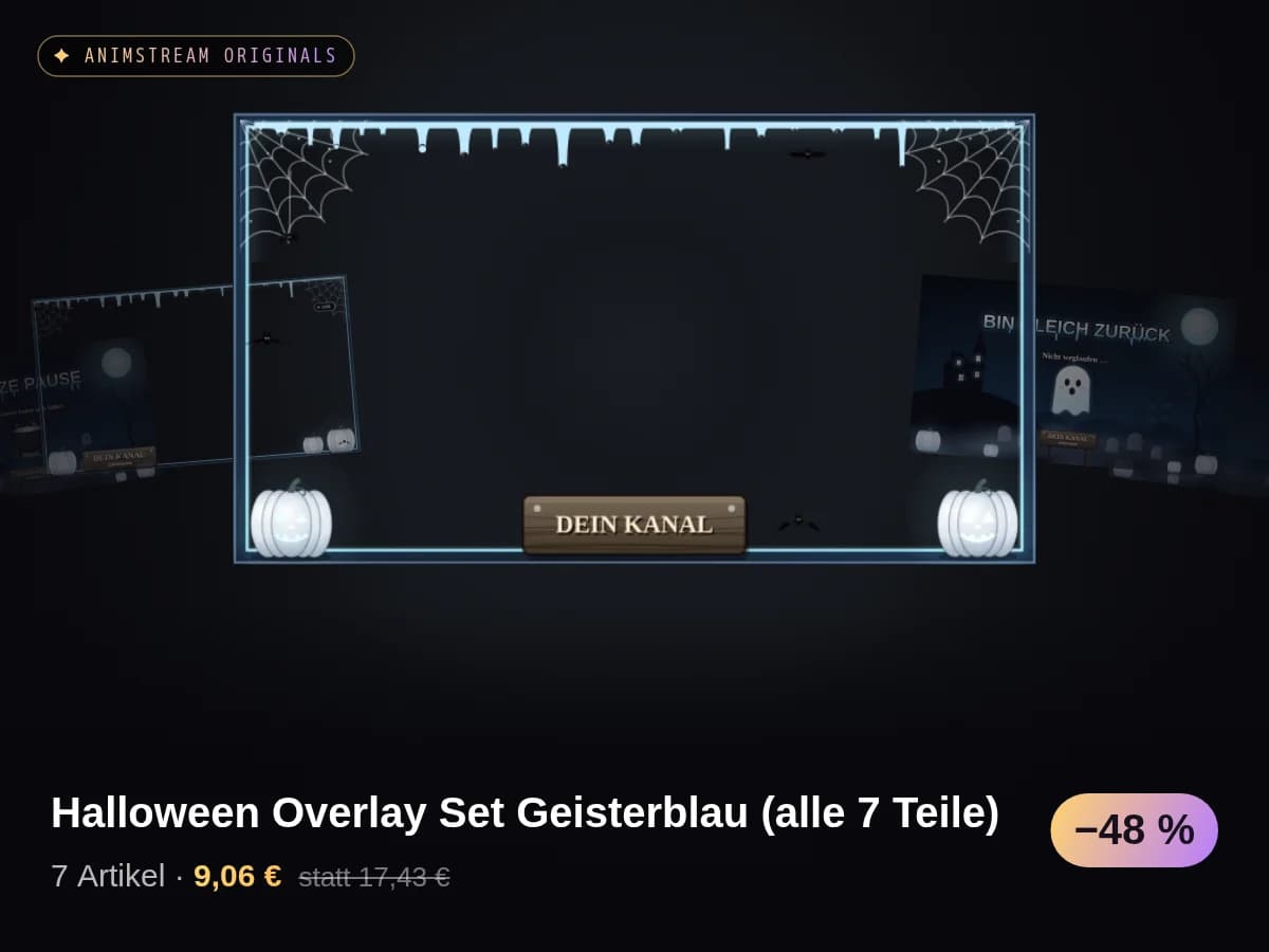 Halloween Overlay Set Geisterblau (alle 7 Teile)