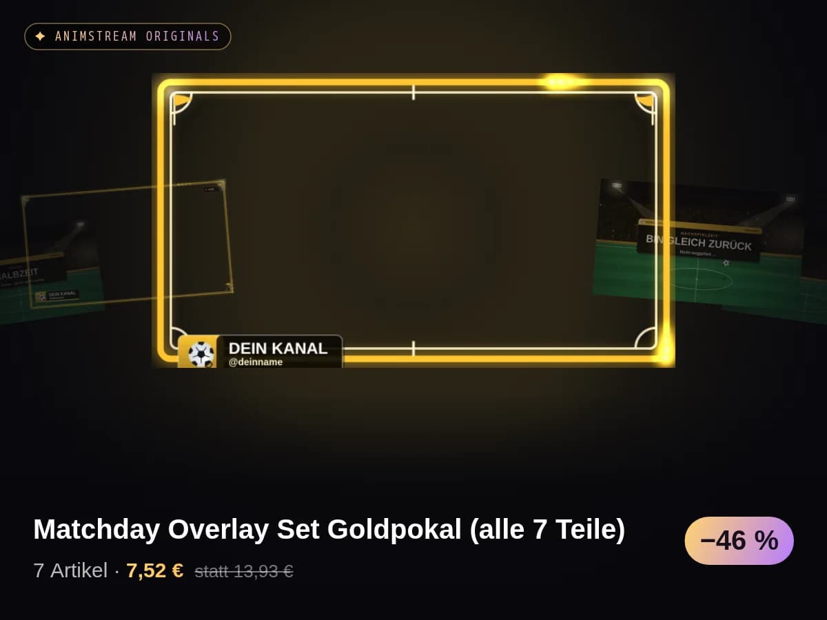 Matchday Overlay Set Goldpokal (alle 7 Teile)