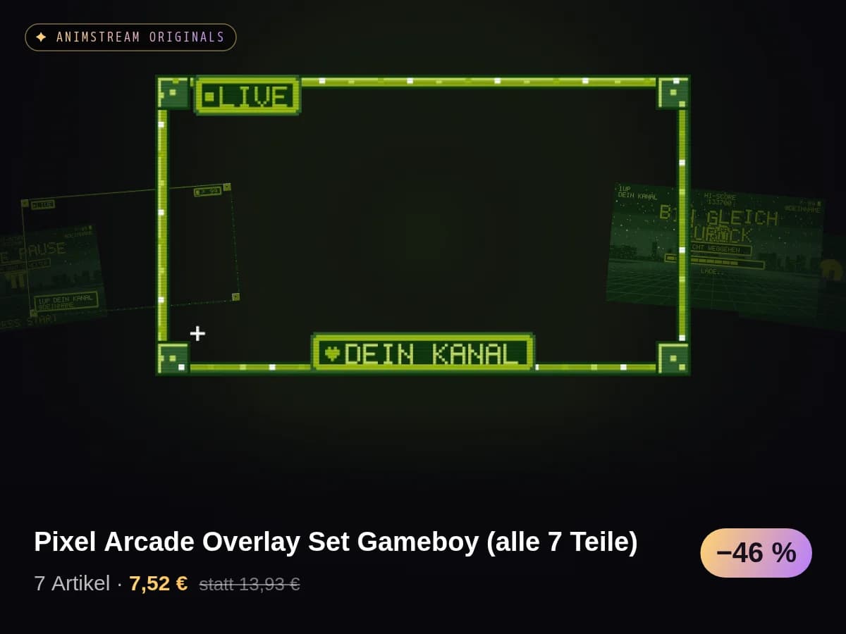 Pixel Arcade Overlay Set Gameboy (alle 7 Teile)