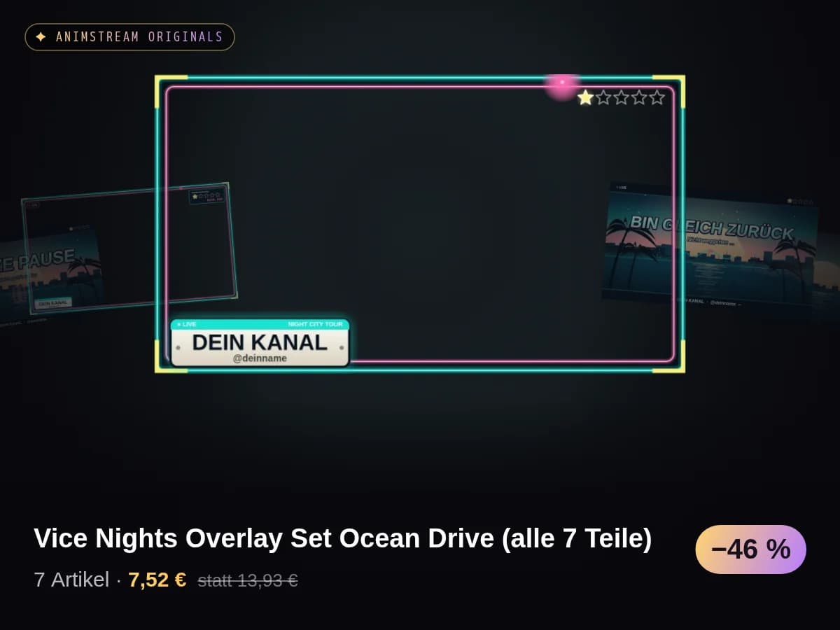 Vice Nights Overlay Set Ocean Drive (alle 7 Teile)