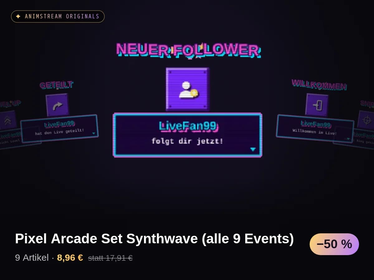 Pixel Arcade Set Synthwave (alle 9 Events)