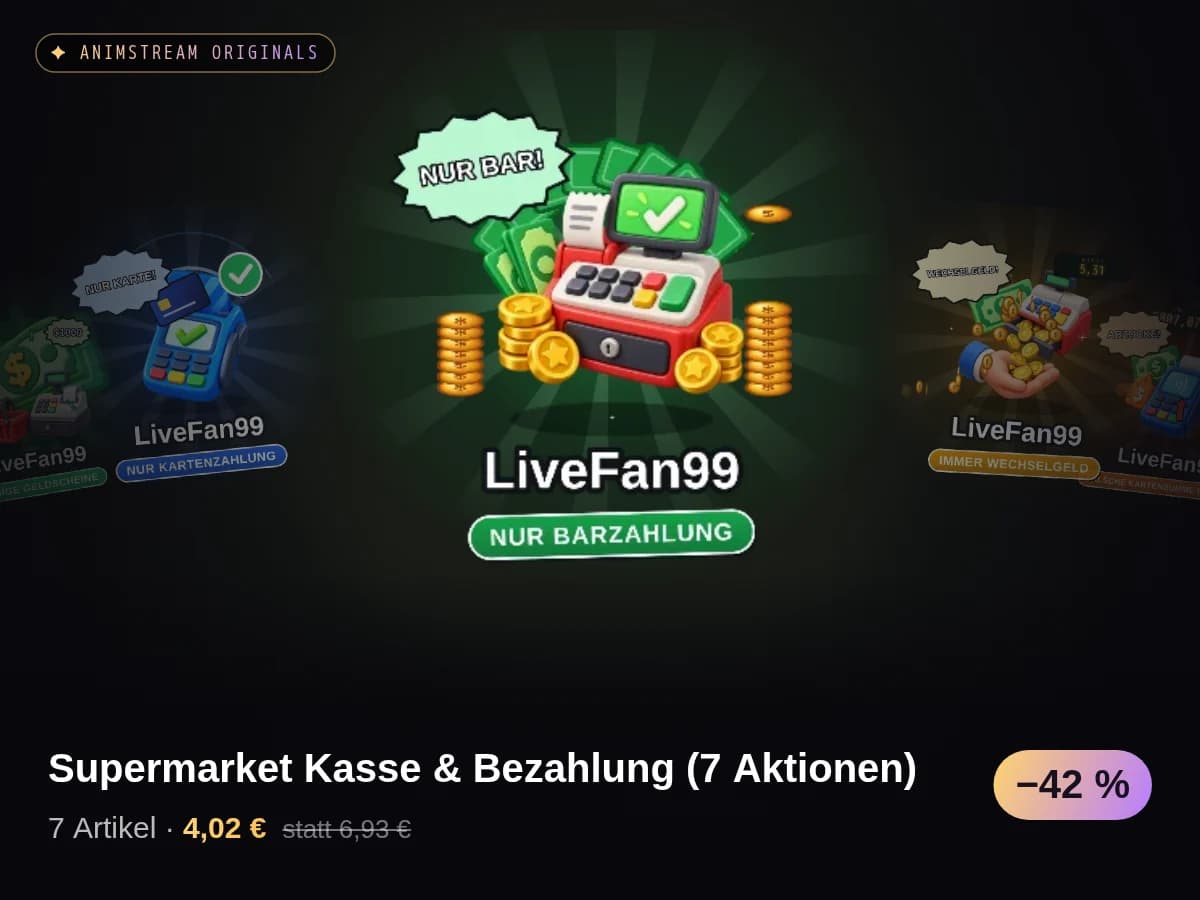 Supermarket Kasse & Bezahlung (7 Aktionen)