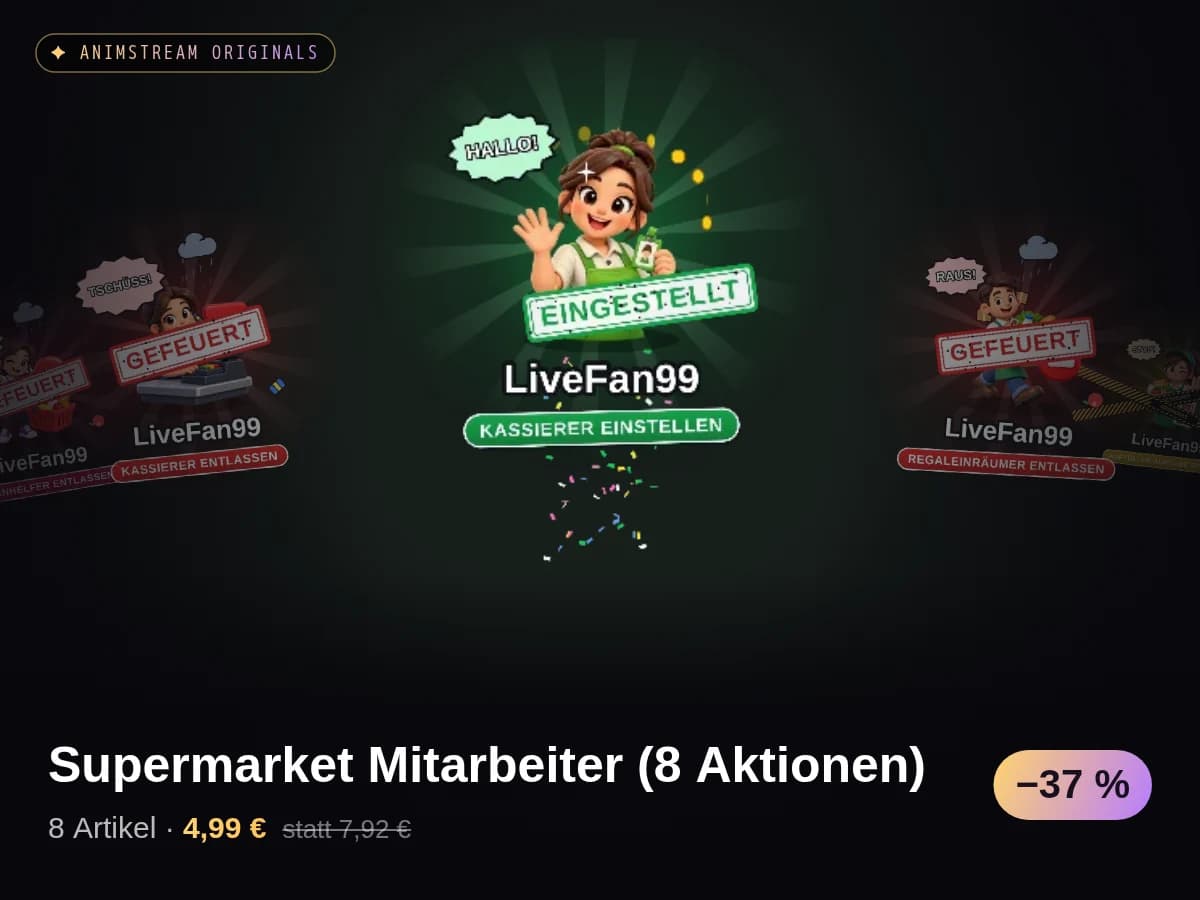Supermarket Mitarbeiter (8 Aktionen)