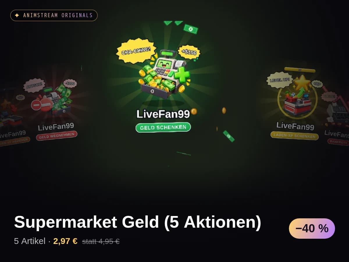 Supermarket Geld (5 Aktionen)