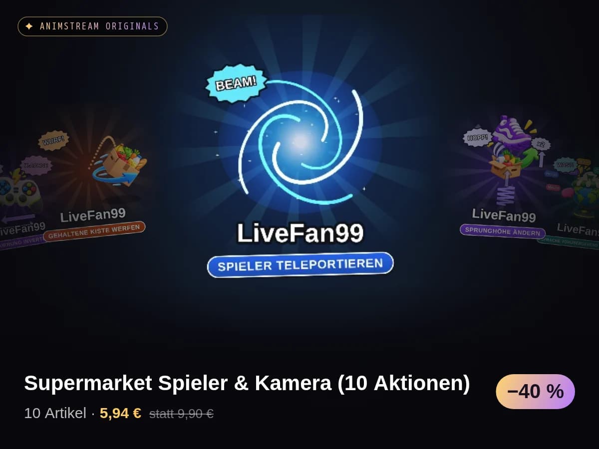 Supermarket Spieler & Kamera (10 Aktionen)