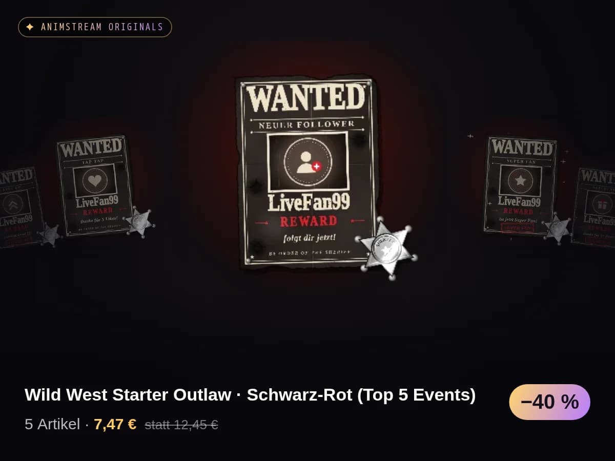 Wild West Starter Outlaw · Schwarz-Rot (Top 5 Events)