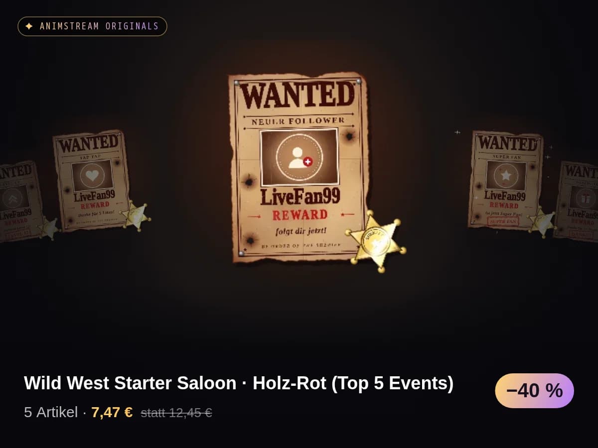 Wild West Starter Saloon · Holz-Rot (Top 5 Events)