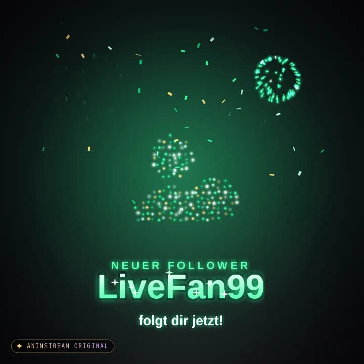 Neuer Follower Alert – Firework Show Smaragd