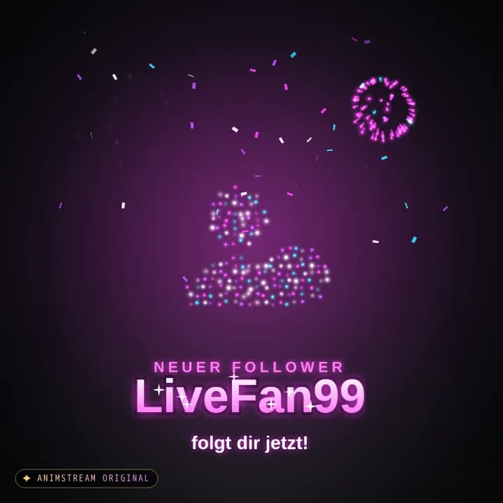 Neuer Follower Alert – Firework Show Neon