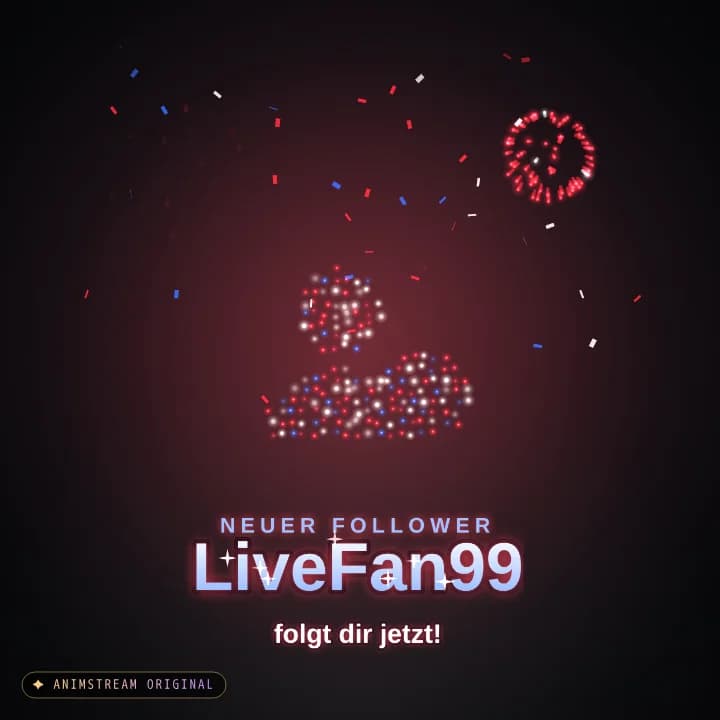 Neuer Follower Alert – Firework Show Rot-Weiß-Blau