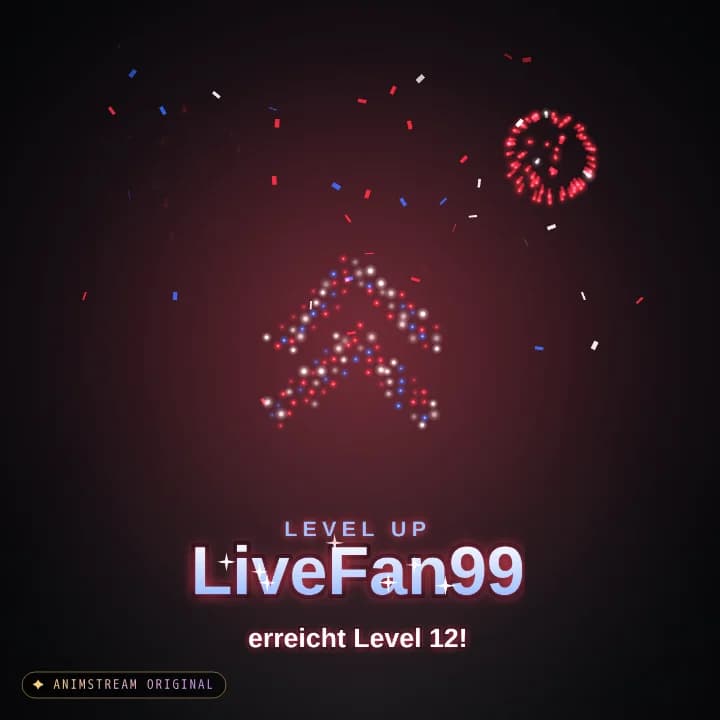Level-Up Alert – Firework Show Rot-Weiß-Blau