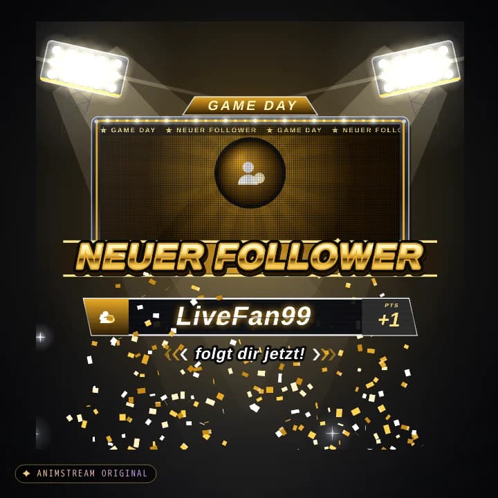 Neuer Follower Alert – Game Day Championship Gold